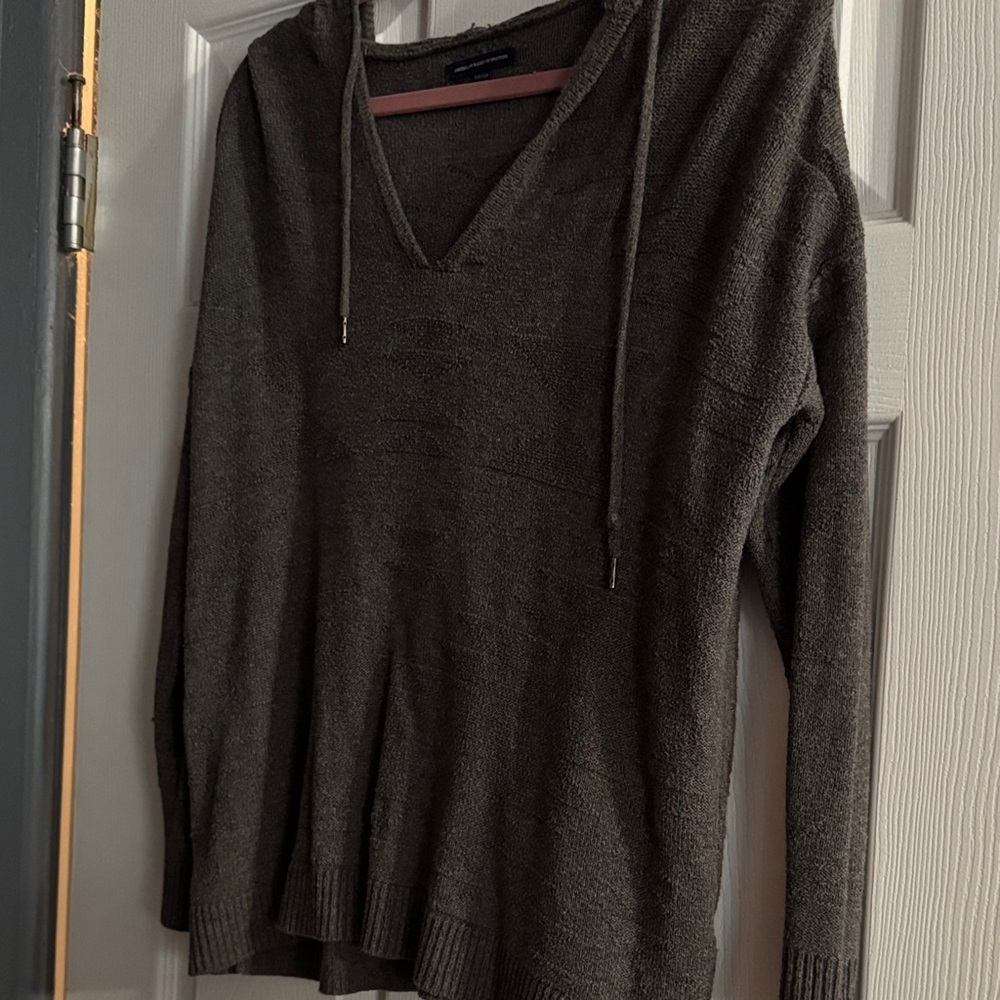 American Eagle Outfitters Charcoal V-Neck Sweater